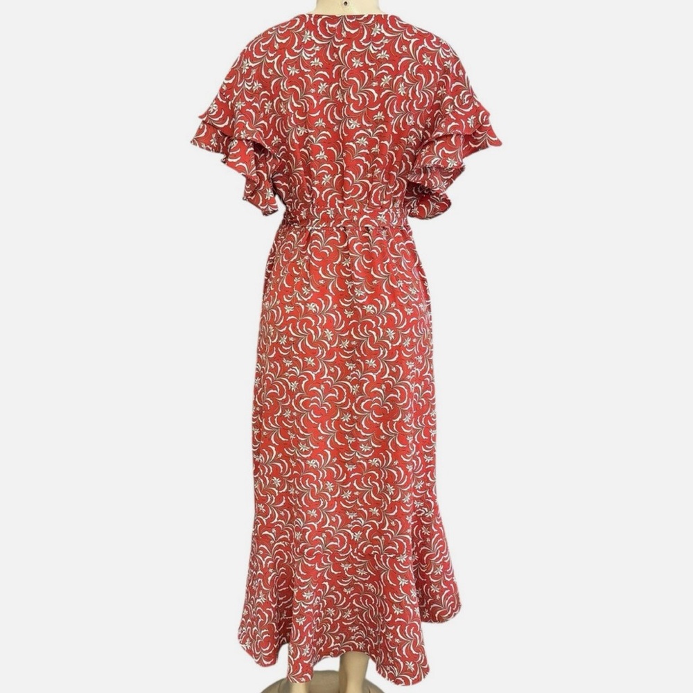 Max Studio Ruffle Crepe High/Low Wrap Midi Dress - Picture 3 of 15